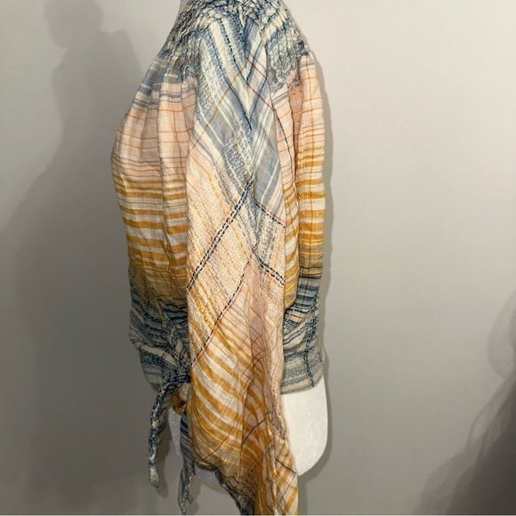 Free People We The Free Maldives Surplice Wrap Top Dolman Wrap Shirt Women’s L - Picture 6 of 12